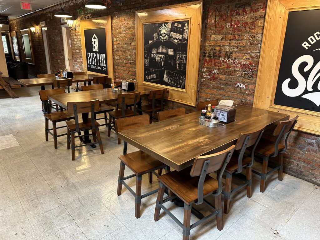 Indoor Dining Space at Estes Park Distillery