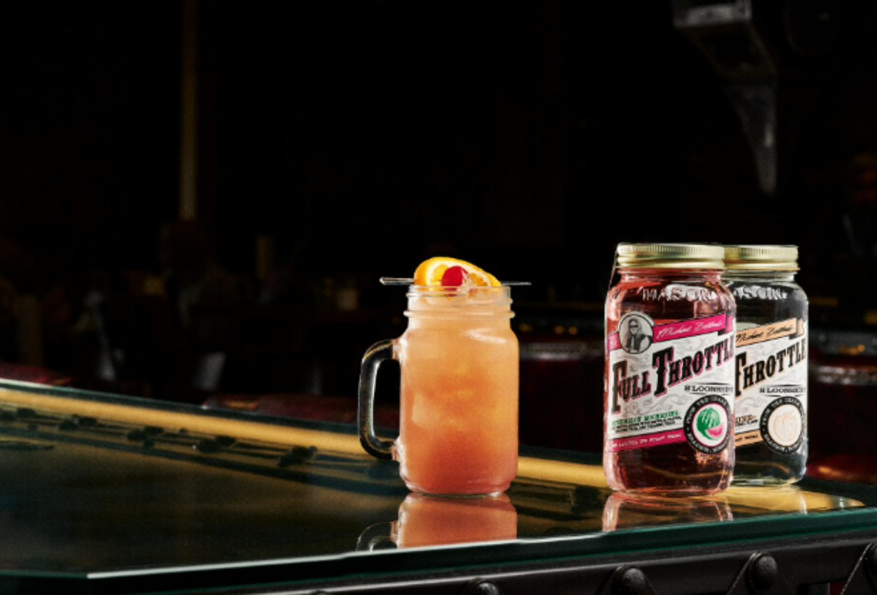 Easy Cocktails Using Spirits featuring a moonshine cocktail with Full Throttle Distillery jars