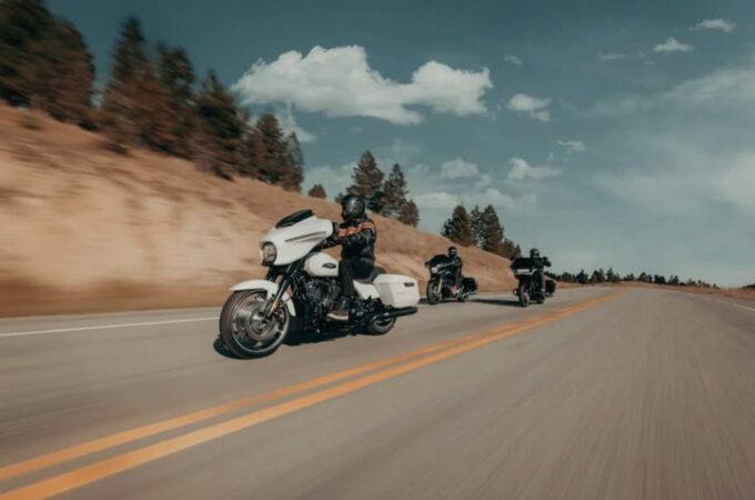 Motorcyclist on the road